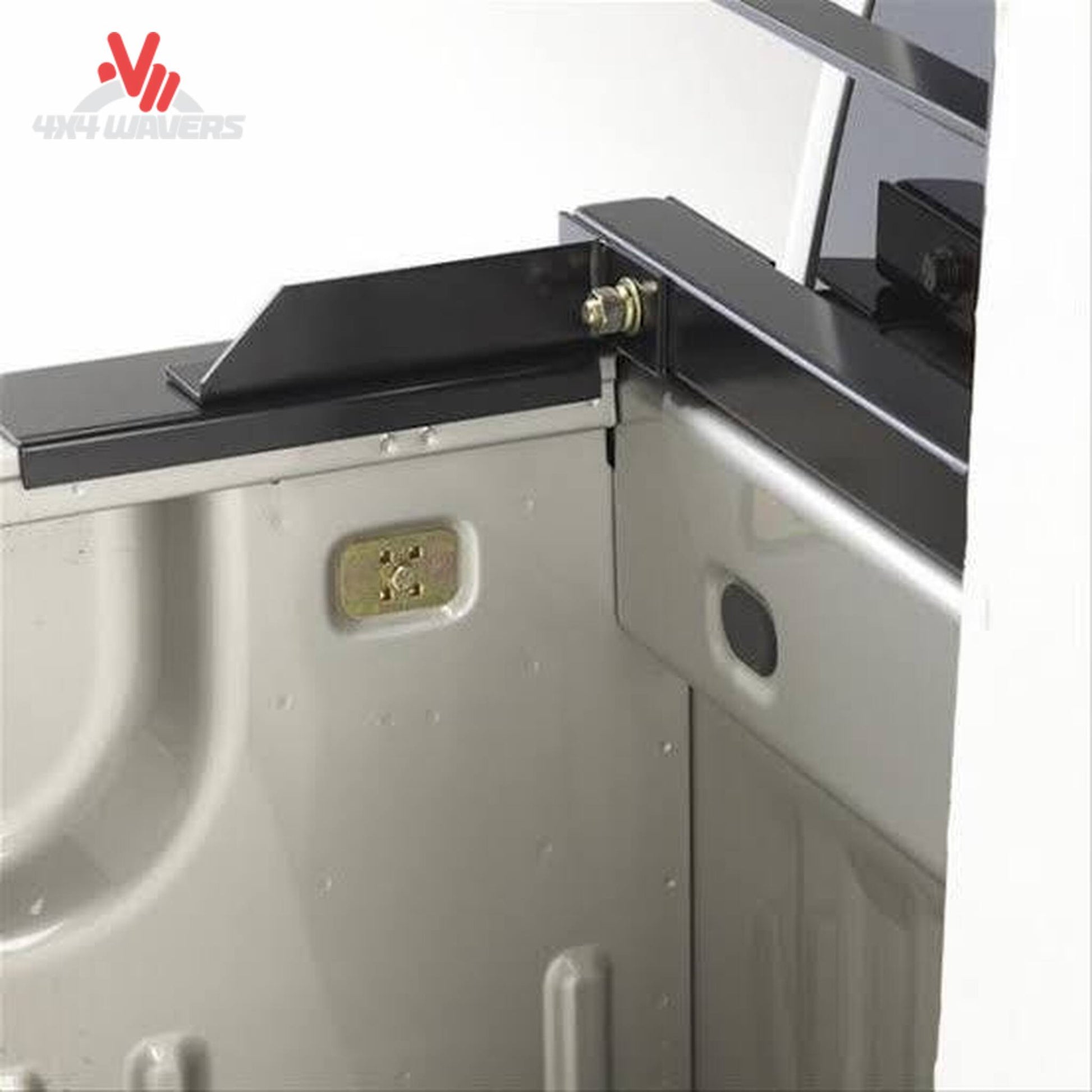 No-drill stake pocket bracket installation on Chevy Silverado bed rail SKU 30119