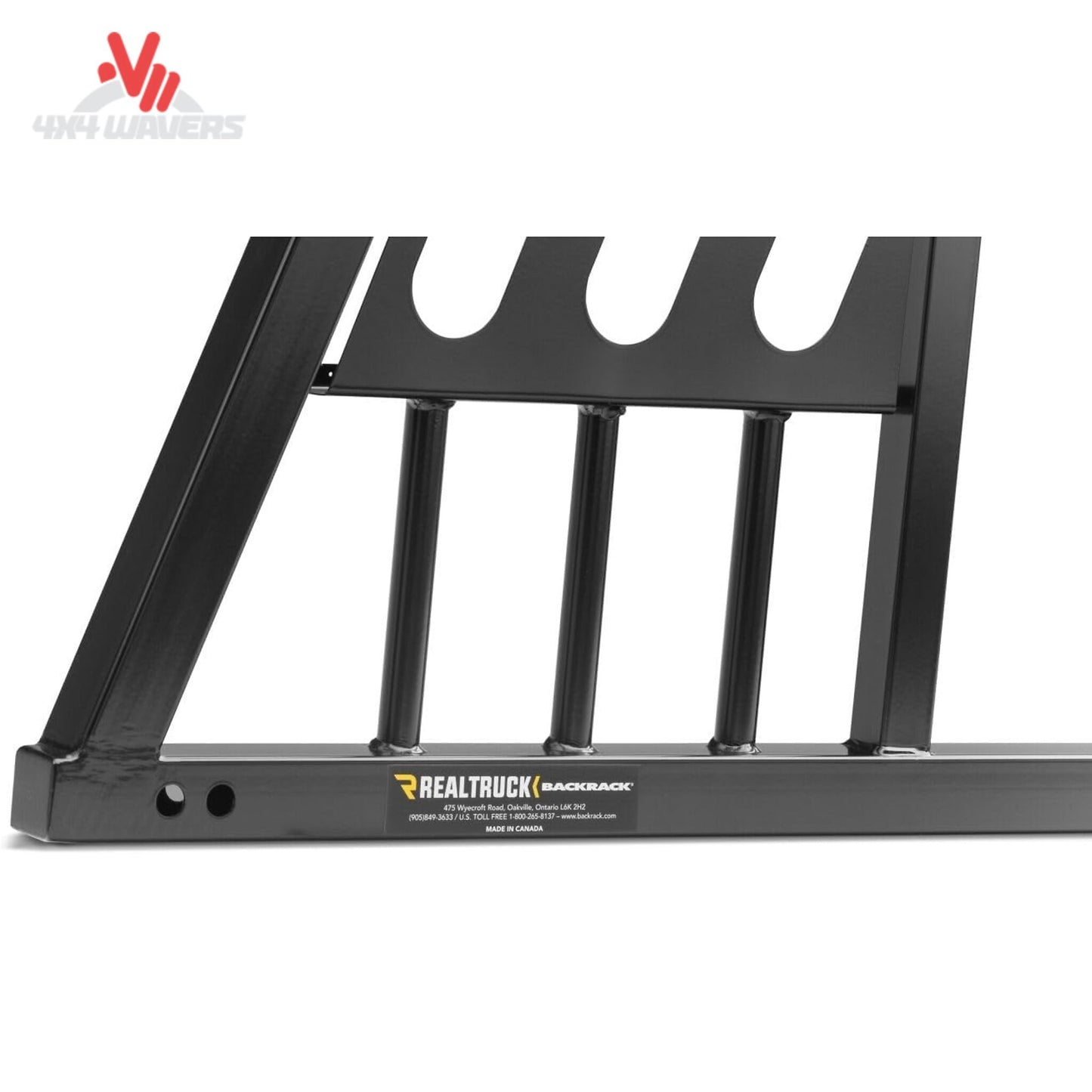BACKRACK 149TL three light headache rack integrated with bed tonneau cover and flush LED oval lights SKU BKHJ_149TL