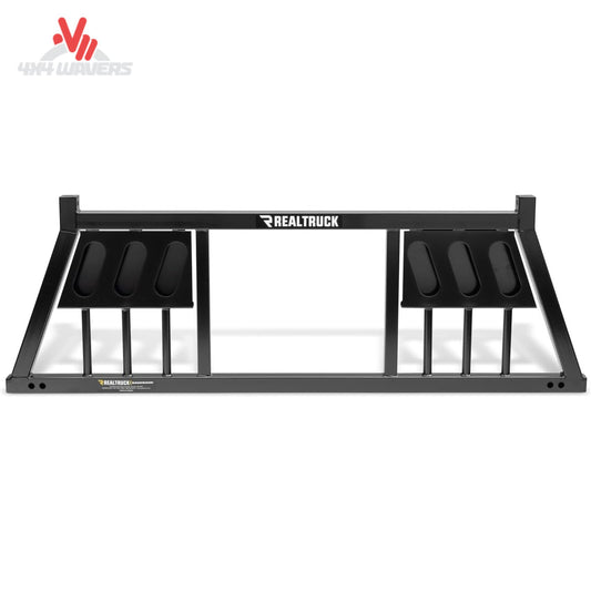 Backrack Three Light Rack Frame for GM, F-150, Tundra trucks, durable headache rack with three mounted lights for truck bed protection.