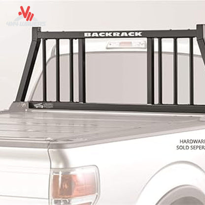 Profile view of BACKRACK 149TR Three Round Rack mounted on truck bed rail stake pockets for ladder support SKU BKHJ_149TR