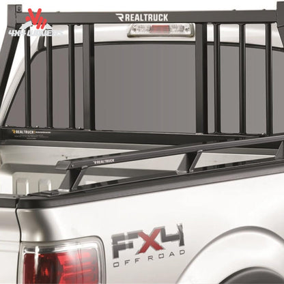 Installed BACKRACK Three Round Rack 149TR on truck bed stake pockets SKU BKHJ_149TR