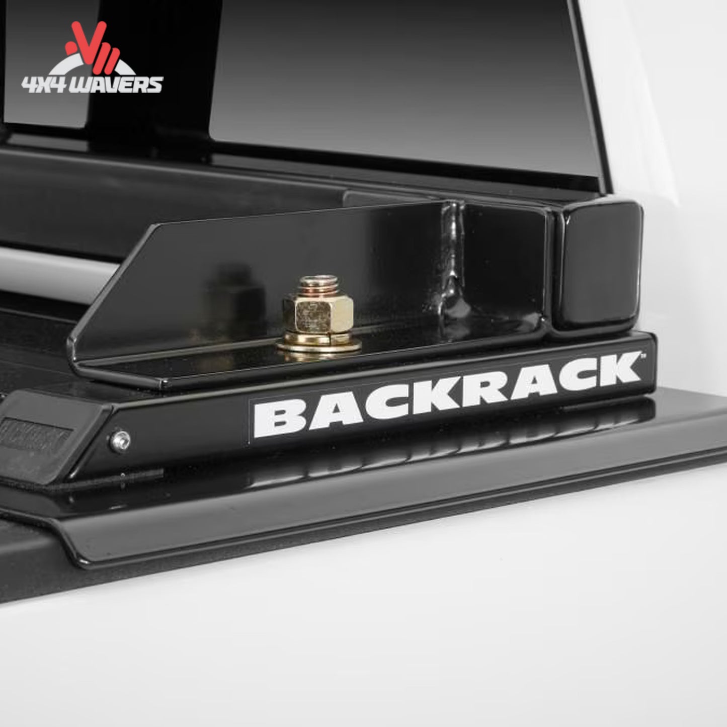 Heavy steel adapter bracket lifting headache rack frame above bed cap for tonneau clearance SKU 40112