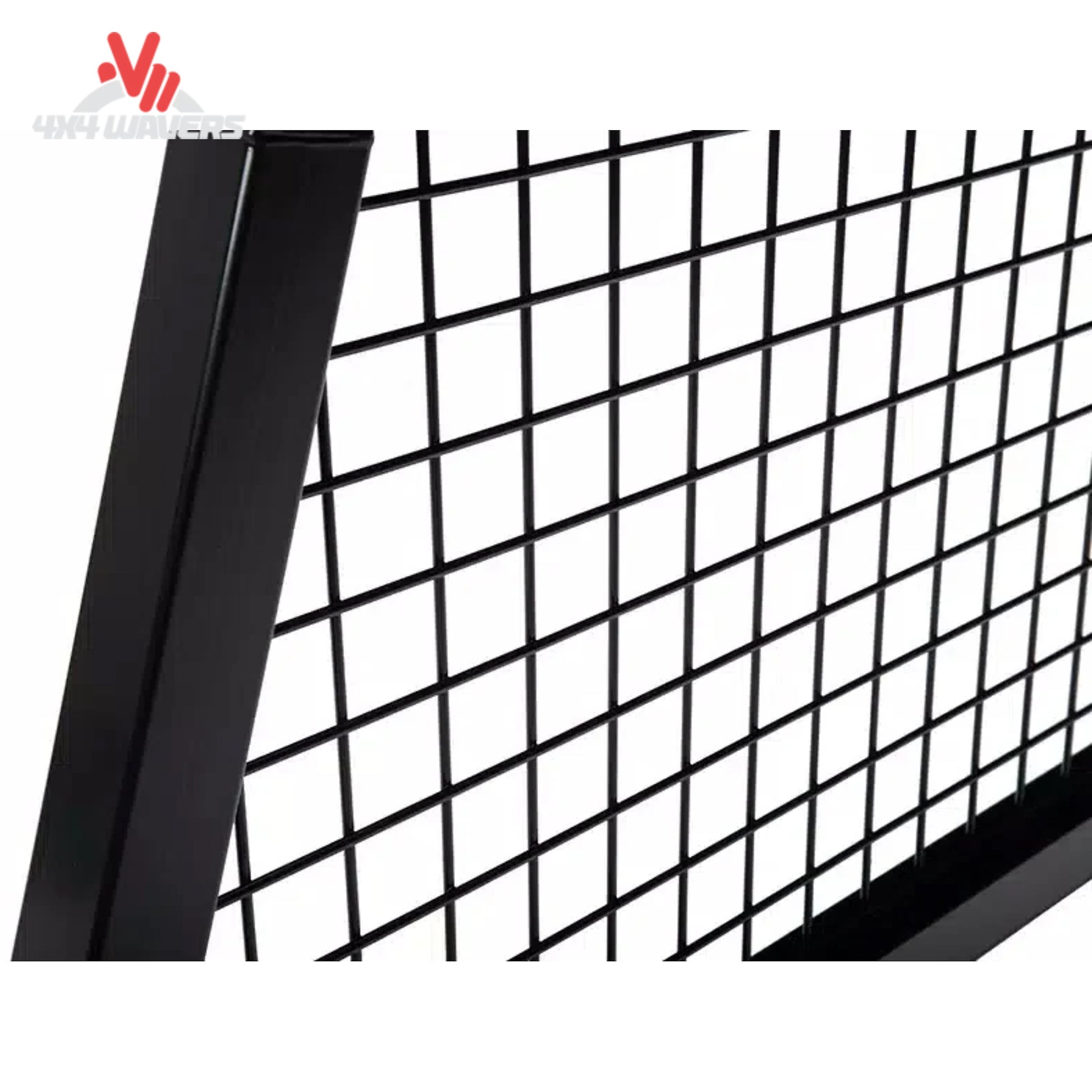 Close-up view of 2-inch robotic welded steel wire mesh pattern on BACKRACK Safety Rack SKU BKHJ_10900