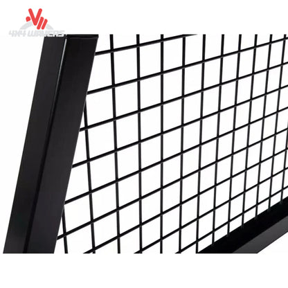 Close-up view of 2-inch robotic welded steel wire mesh pattern on BACKRACK Safety Rack SKU BKHJ_10900