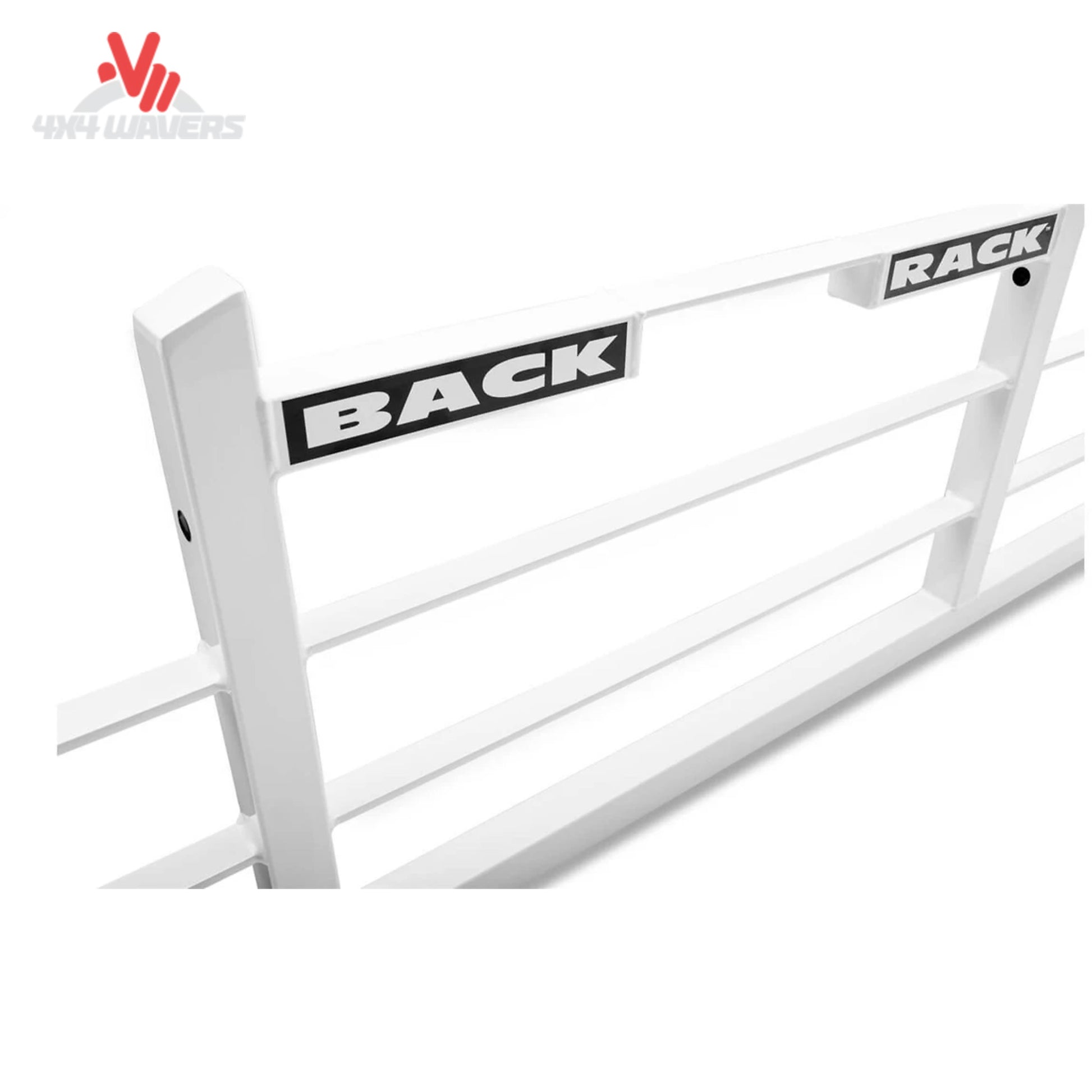 White steel original open center headache rack frame BACKRACK 15004W for fleet pickup truck window protection SKU BKHJ_15004W