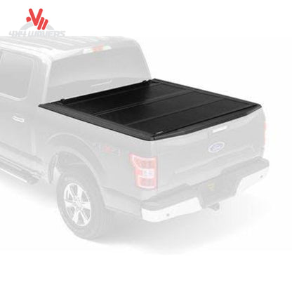 BAKFLIP FiberMax hard folding tonneau cover on a 15-20 Ford F-150 with 6.5-foot bed, showing the sleek, durable design.