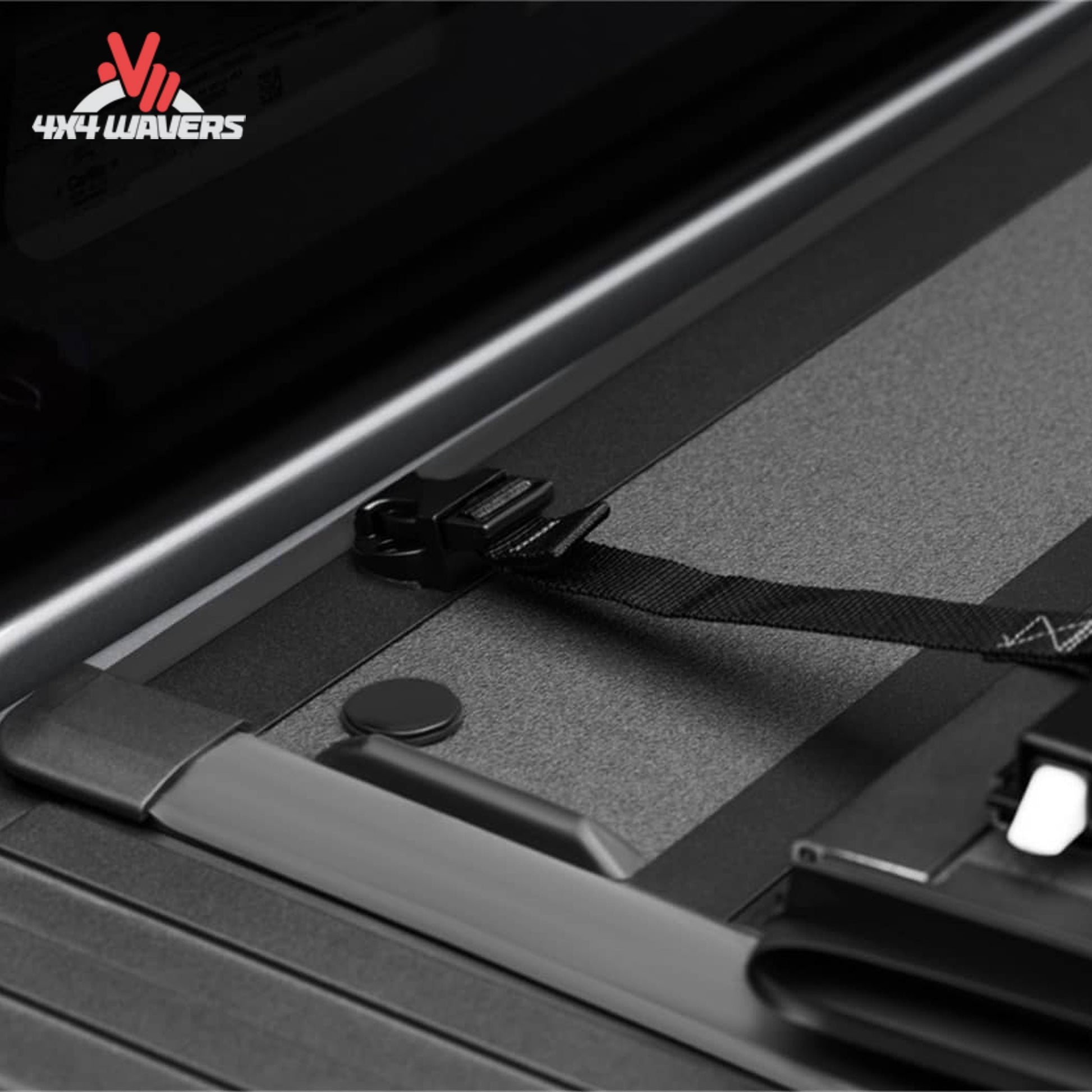 BAKFLIP MX4 hard folding tonneau cover on a Ford F-150 Raptor 5.5' bed, showing dual-action tailgate seal for secure truck bed coverage.