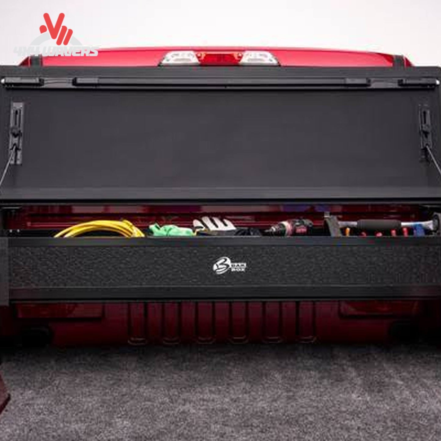 BAKFLIP MX4 hard folding tonneau cover on a 2004-2014 Ford F-150 with a 6.5-foot bed, showing the cover's full bed access.