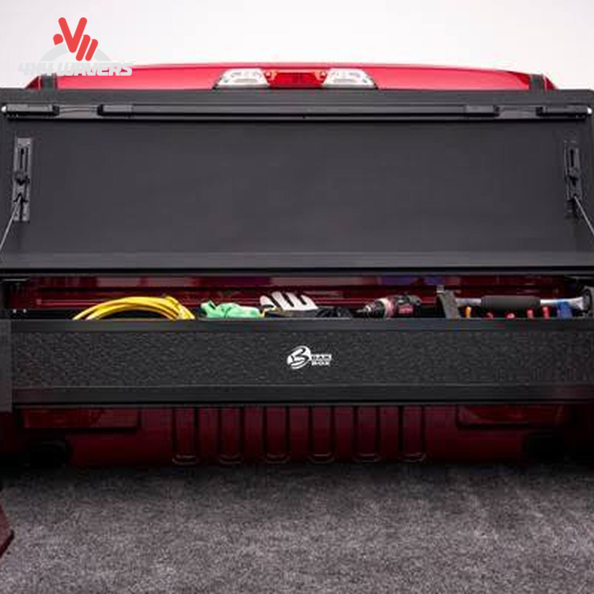 BAKFLIP MX4 hard folding tonneau cover on a 2004-2014 Ford F-150 with a 6.5-foot bed, showing the cover's full bed access.