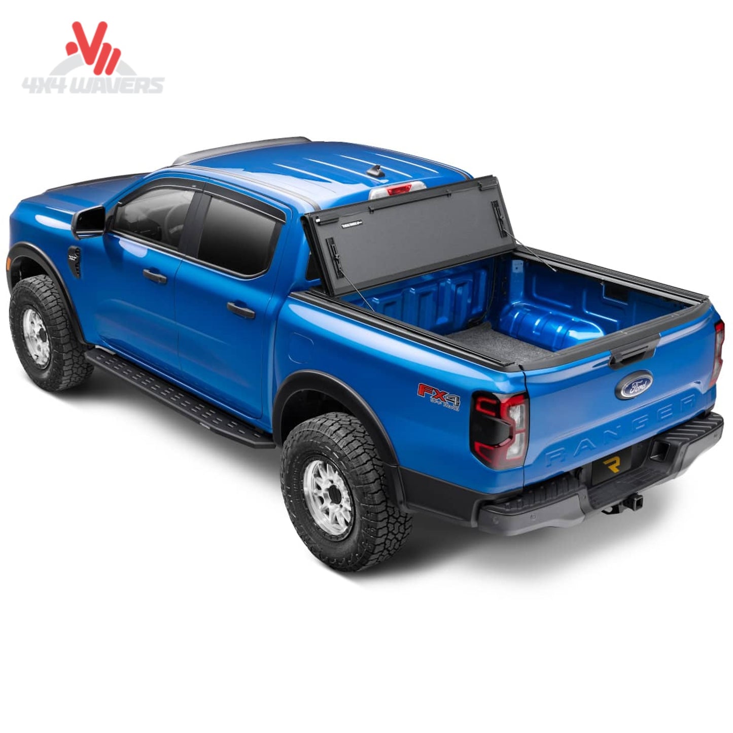 Full 100 percent truck bed access with BAKFlip MX4 TS locked vertically without blocking third brake light 449327TS