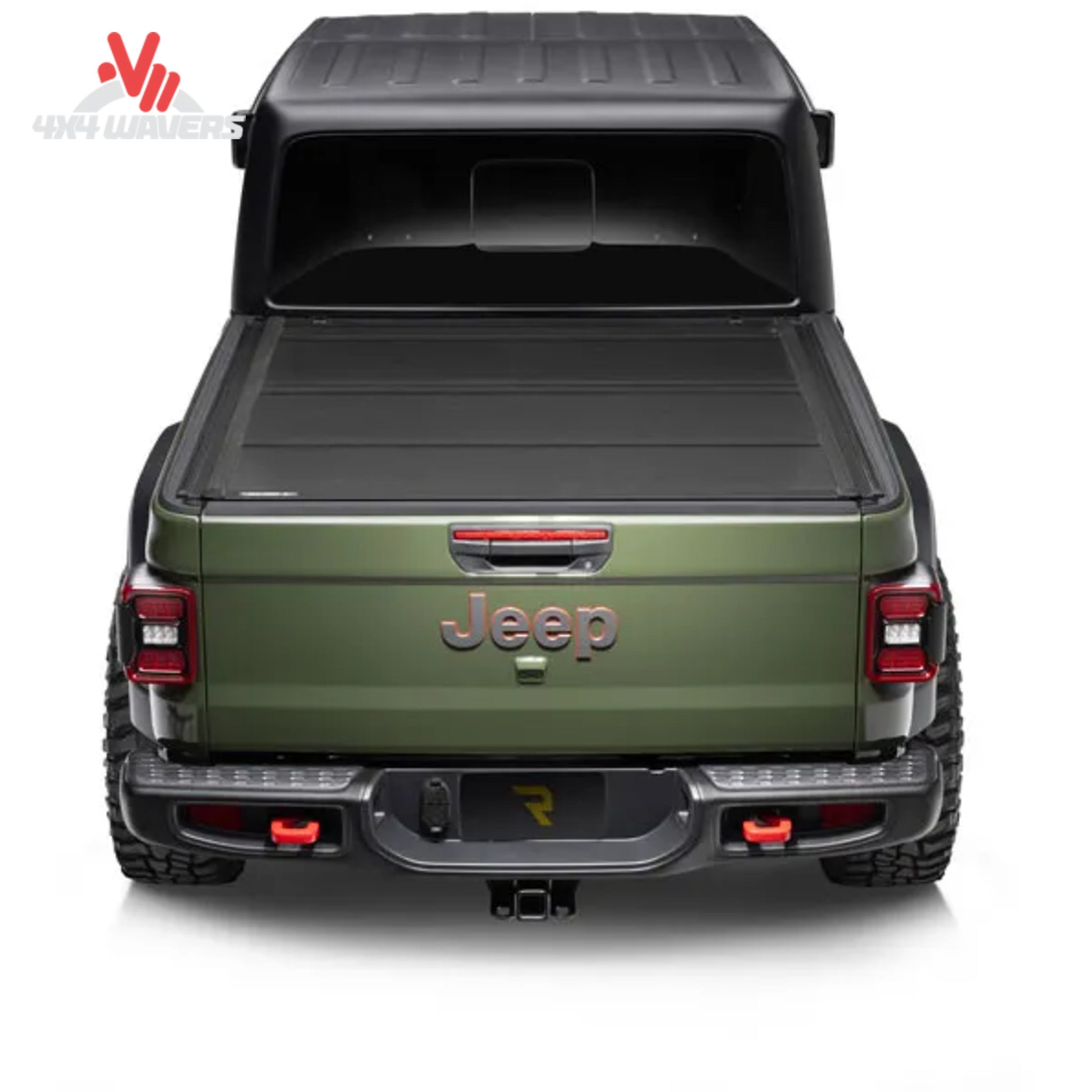 BAKFlip MX4 TS, cubierta rígida plegable tipo tonneau instalada en una Jeep Gladiator JT 2020-2026, mostrando su diseño elegante y ajuste seguro.