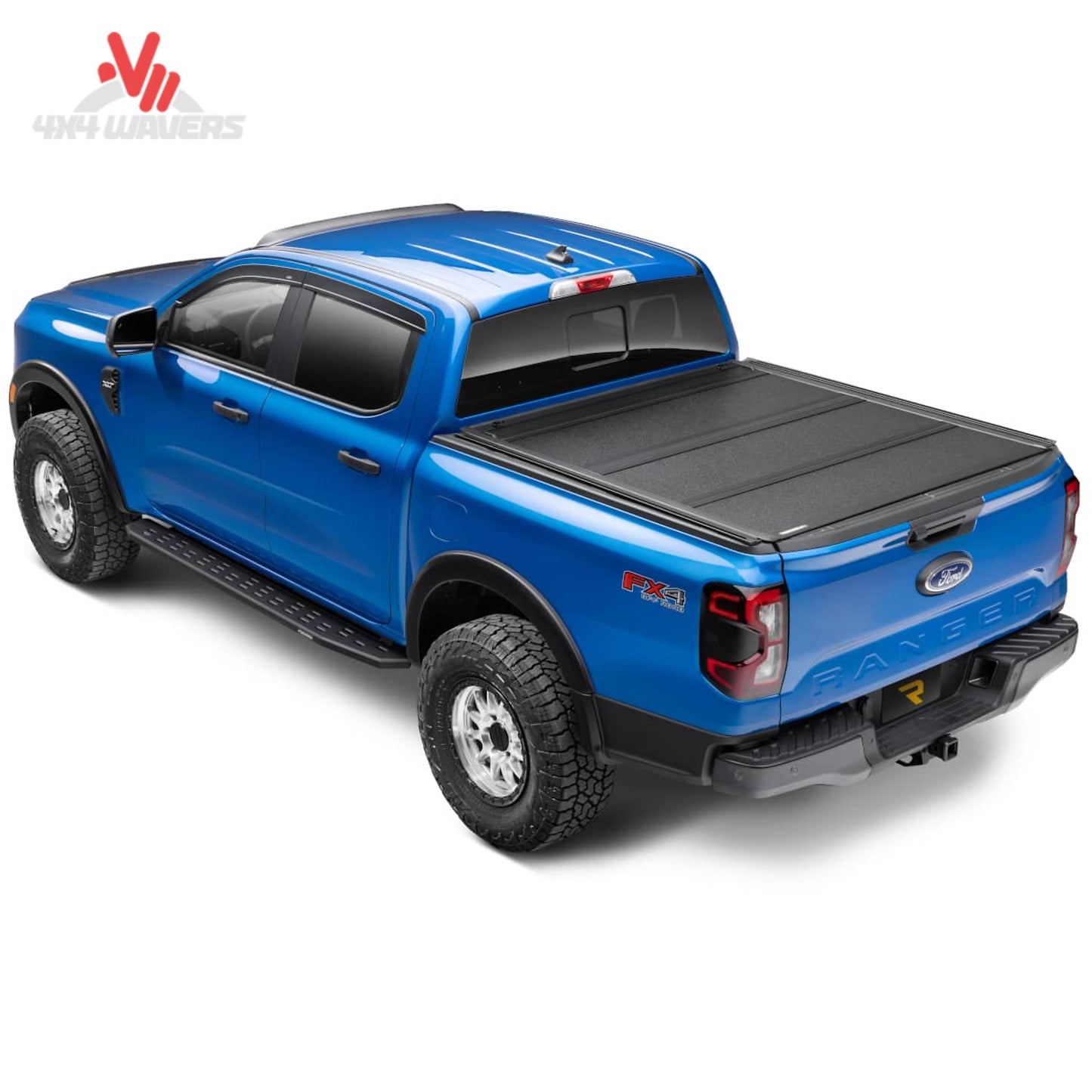 Matte black BAKFlip MX4 TS tonneau cover with integrated T-slot side rails installed on Ford F-150 449327TS