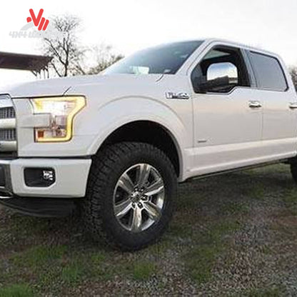 BDS 2.5-inch leveling kit with NX2 shocks installed on a Ford F-150 09-20 2WD/4WD, showing front suspension lift and stance