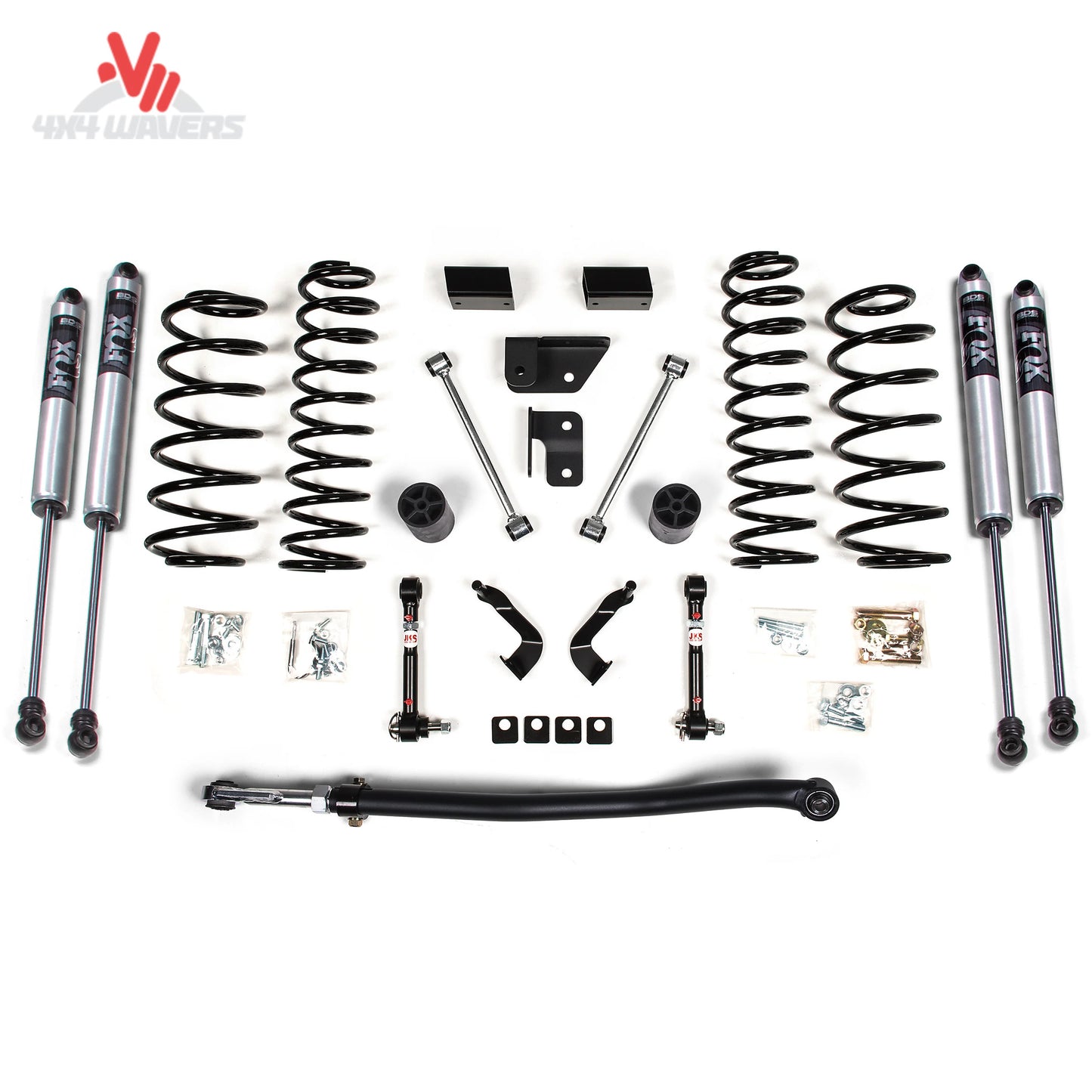 alt
Vista lateral de un kit de elevación BDS Suspension de 3 pulgadas con amortiguadores NX2 instalado en un Jeep Wrangler JL de 2 puertas 2018-2024.