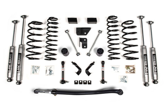 BDS Suspension 3-inch lift kit with NX2 shocks installed on a 2018-2025 Jeep Wrangler JL Unlimited 4-door, showing the lifted vehicle and tires