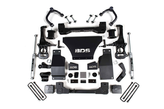 BDS 4.5-inch lift kit with NX2 Nitro shocks installed on Jeep Wrangler JK 4-door 2012-2018, showing lifted suspension and clearance for 37-inch tires.