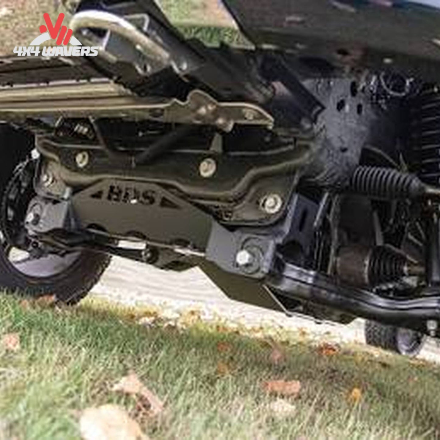 BDS 4-inch lift kit with FOX 2.0 shocks installed on a 2021-2026 Ford F-150 4WD, showing underbody and suspension components.