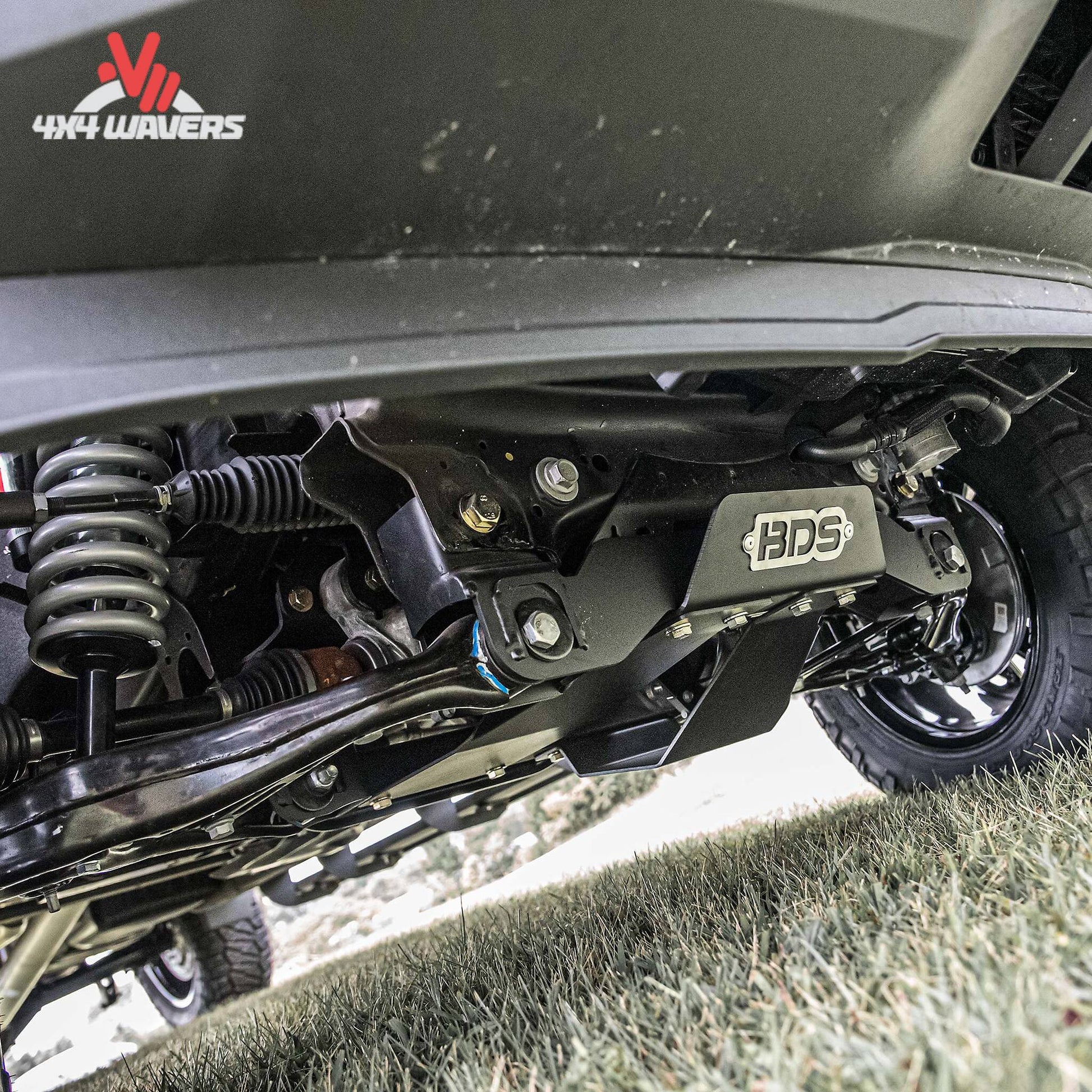 Heavy duty black powder coated crossmember and tubular UCA with ball joint cap SKU BDS1800FPE