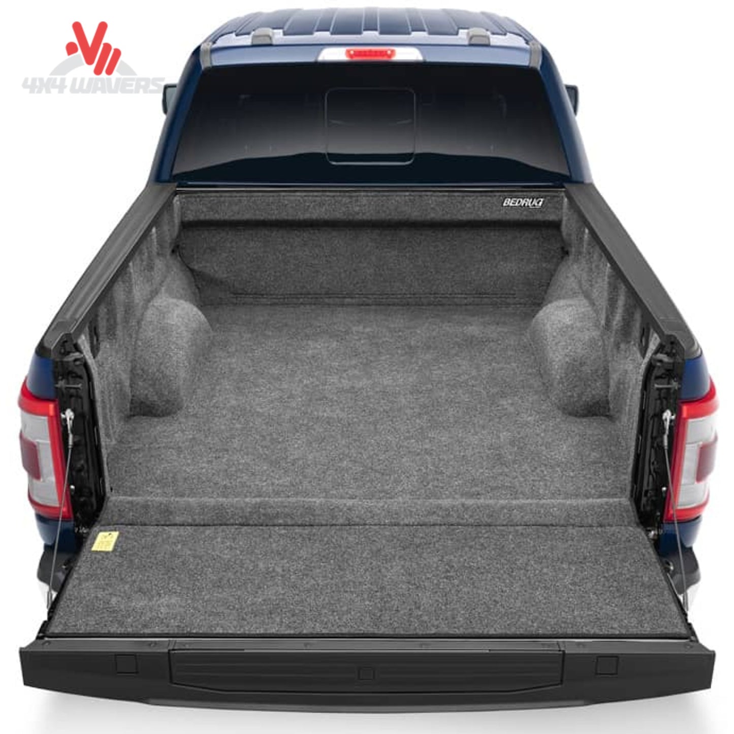 Close-up of BedRug Classic Full Liner for 15-26 Ford F150 5.5ft bed, showing durable sidewall and tailgate liner details.