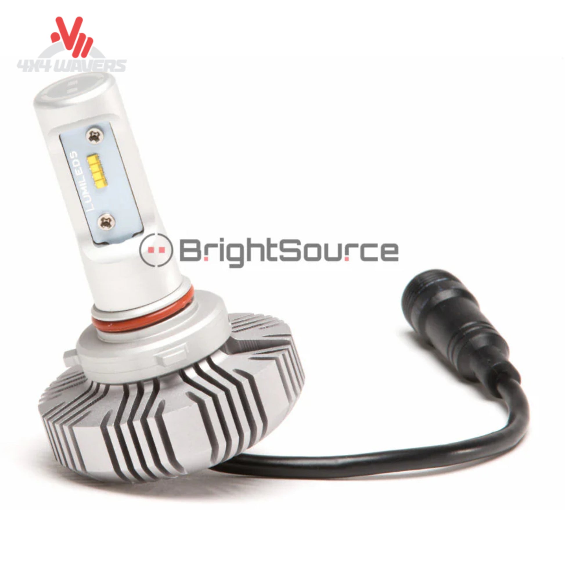 BrightSource 94910 H10 LED conversion kit with Philips LED chips; BrightSource H10 9145 LED headlight upgrade kit featuring adjustable beam alignment and fanless cooling
