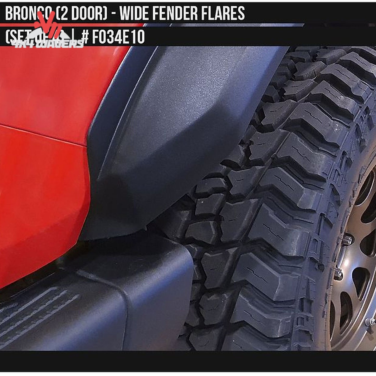 Installed rear quarter image highlighting extra tire coverage and off-road styling