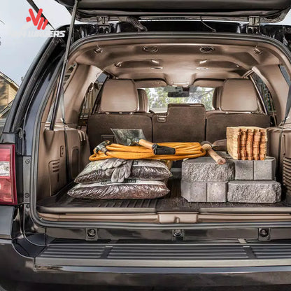 Ford Bronco cargo area carrying camping gear protected by a Husky WeatherBeater liner