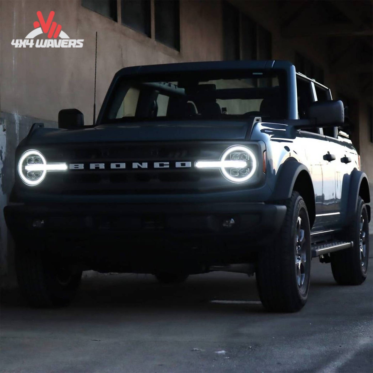 AlphaRex Bronco headlights with amber DRL and sequential turn signal