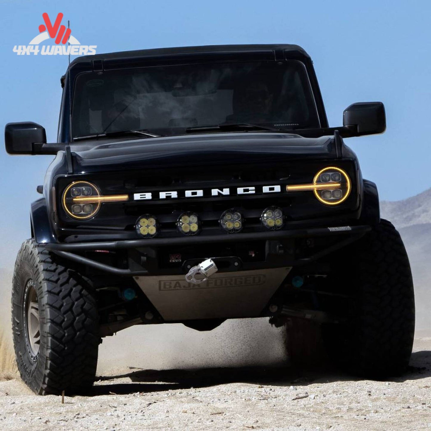 Ford Bronco displaying AlphaRex amber daytime running lights and signature LED design