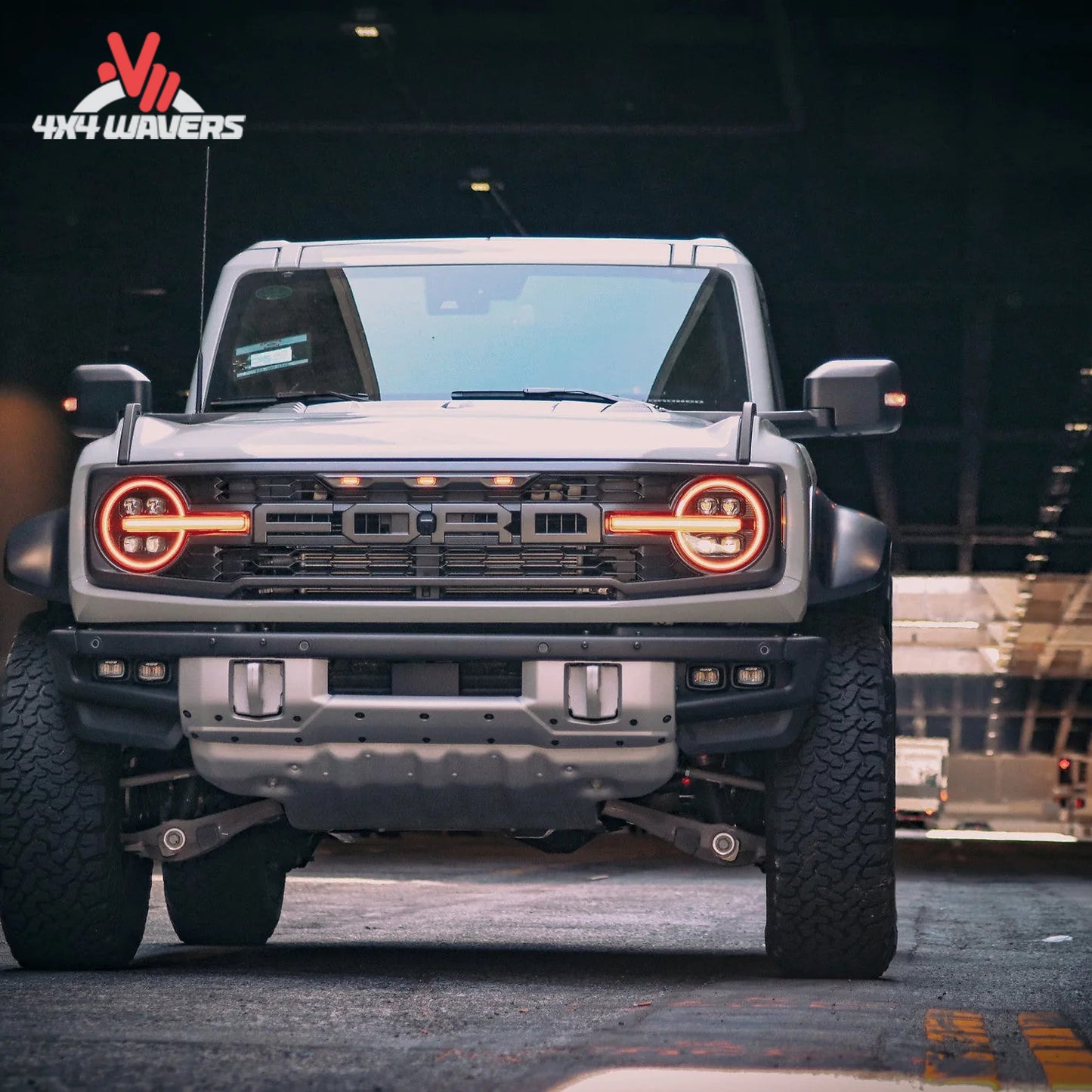 AlphaRex Bronco headlights with amber DRL and sequential turn signal