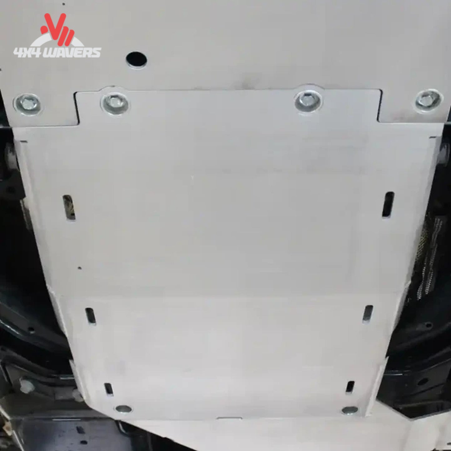 Off-road Ford Bronco protected by RCI drivetrain armor while navigating challenging trails