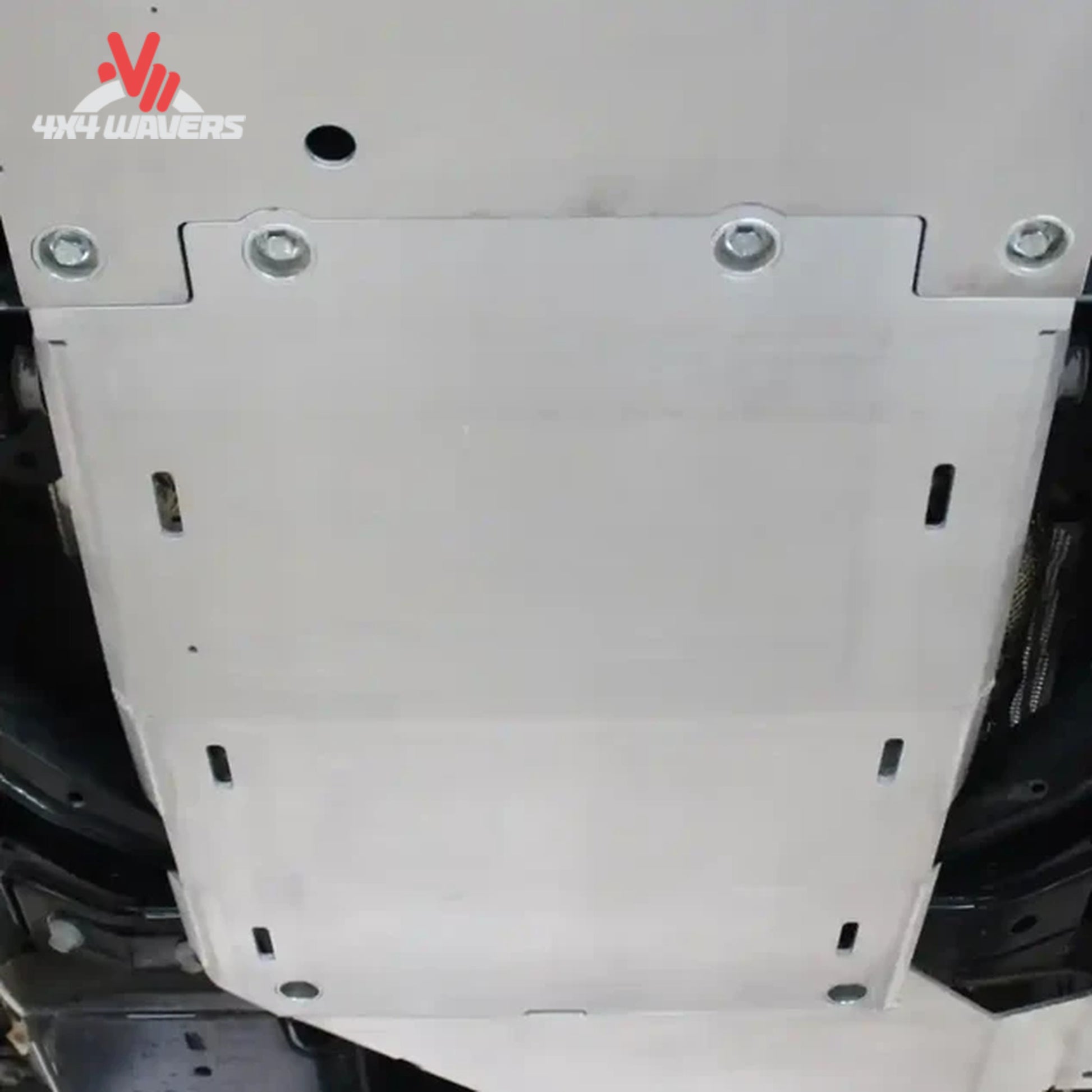 Off-road Ford Bronco protected by RCI drivetrain armor while navigating challenging trails