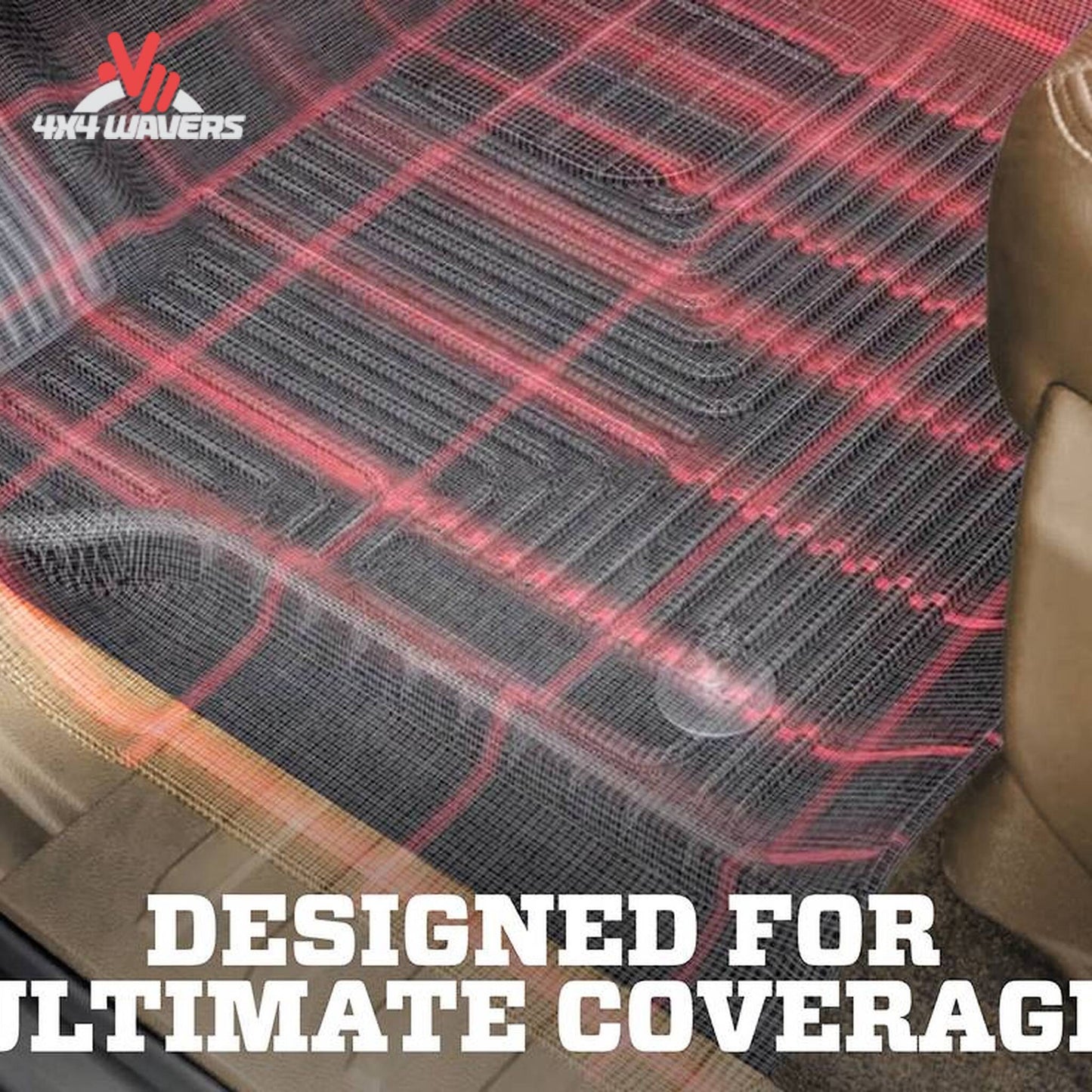 Full-width second-row floor protection mat installed in Ford Bronco 4-door