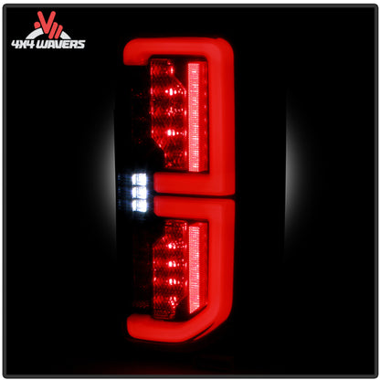 Nighttime demonstration of bright LED brake lights and turn signals on a modified Ford Bronco
