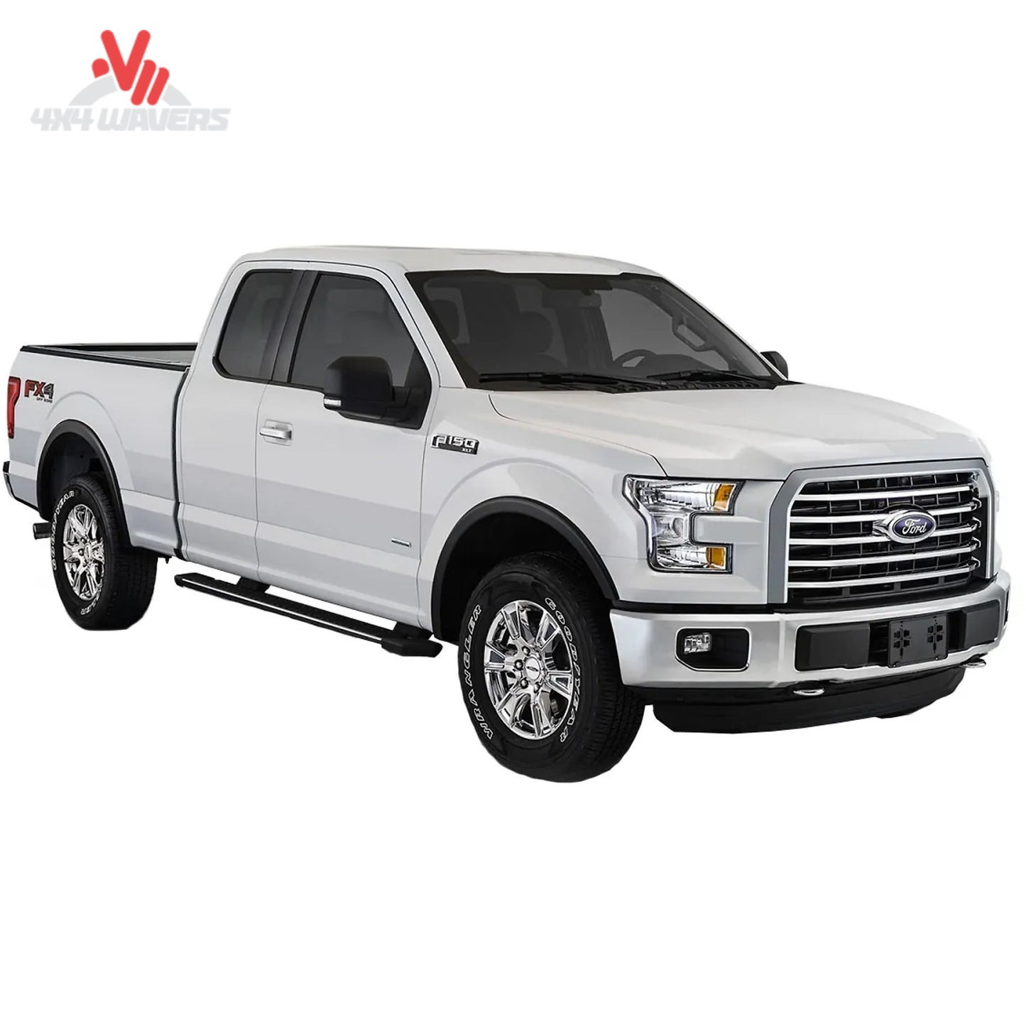 Bushwacker OE Style Fender Flares for Ford F150 2018-2020, four-piece set, durable wheel arch protection with a sleek finish.