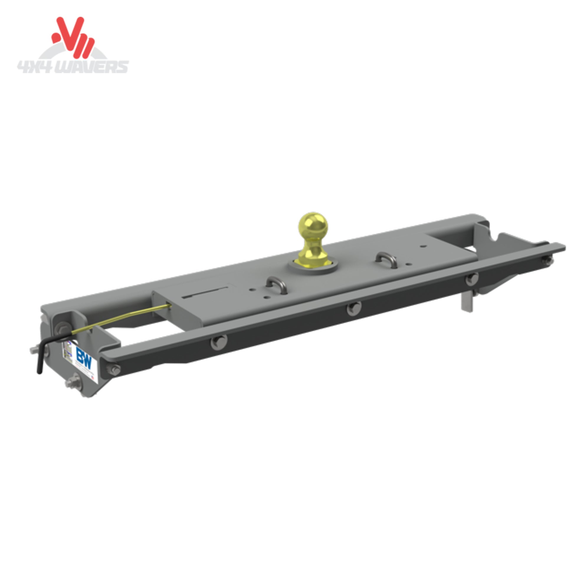 Complete heavy-duty under-bed B&W gooseneck hitch assembly with 2-5/16 inch ball and mounting brackets SKU BQVL_GNRK1121