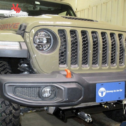 Blue Ox BX1126 tow baseplate for Jeep Wrangler JK 2007-2018, steel frame, hidden flat tow system, mounted on Jeep's front frame.
