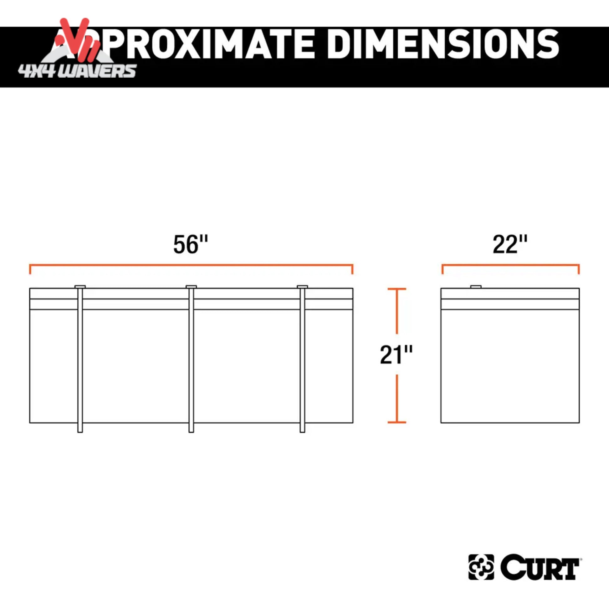 Altura abierta de la bolsa portaequipaje CURT impermeable, mostrando su interior espacioso y material duradero para almacenamiento en enganche.