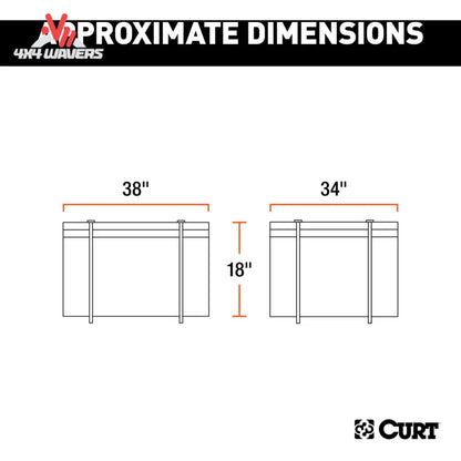 alt
Primer plano de la bolsa portaequipajes impermeable CURT para baca, hecha de vinilo resistente a los rayos UV, de 38x34x18 pulgadas para almacenamiento de carga en el techo.