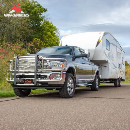 CURT A16 16K fifth wheel hitch installed in a truck bed with industry standard rails for towing stability and secure connection.