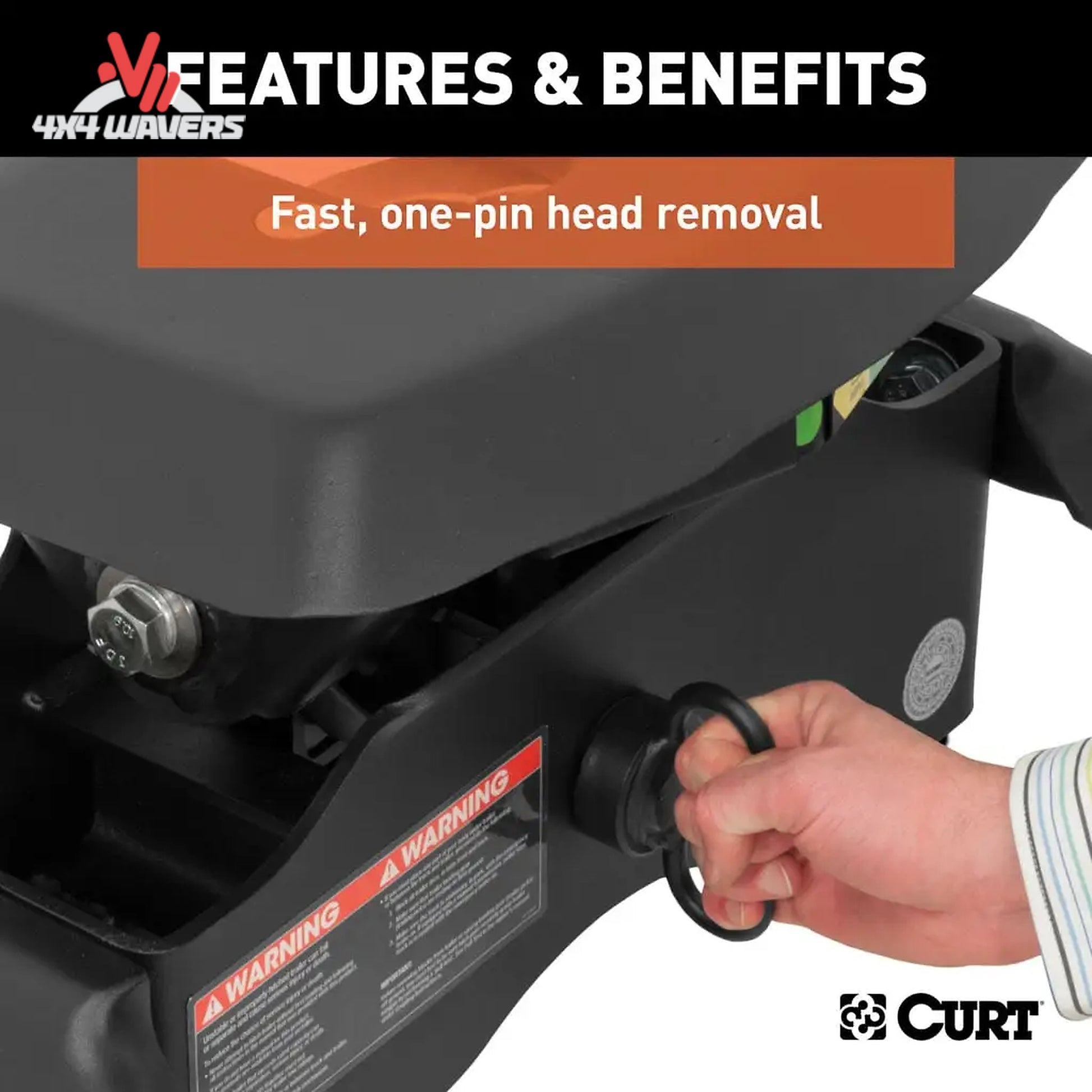 CURT A25 25K 5th Wheel Hitch with industry standard rails, heavy-duty design for secure towing and easy installation