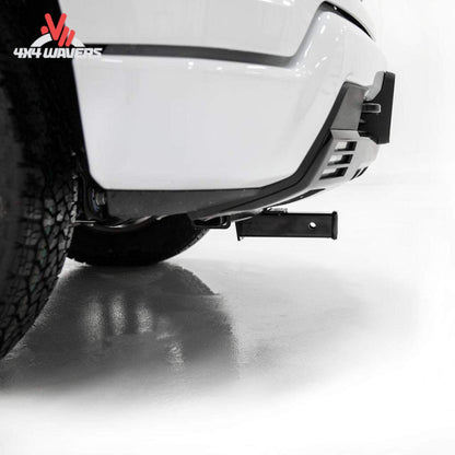 2 inch front receiver opening protruding cleanly beneath lower front bumper valance SKU 31092