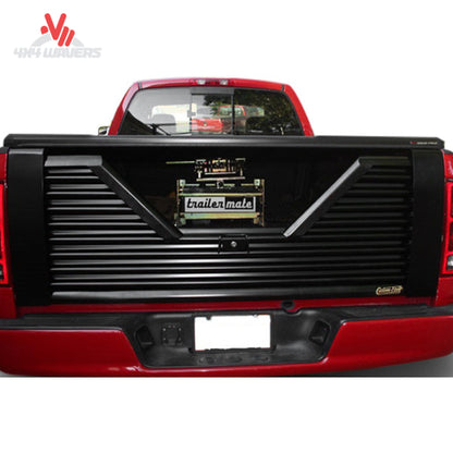 Custom Flow Elite louvered 5th wheel tailgate for 2009-2014 Ford F150, featuring V-notch louvered design and durable construction.