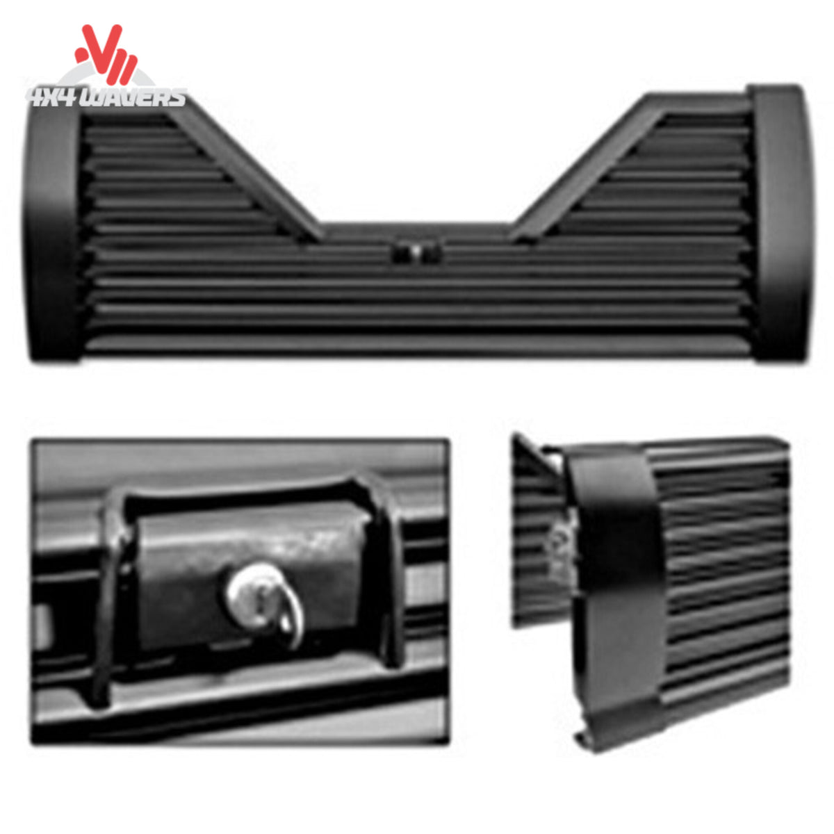 Custom Flow Elite Louvered 5th wheel tailgate for 09-14 Ford F150 with v-notch louvered design, showcasing durable construction and sleek style.