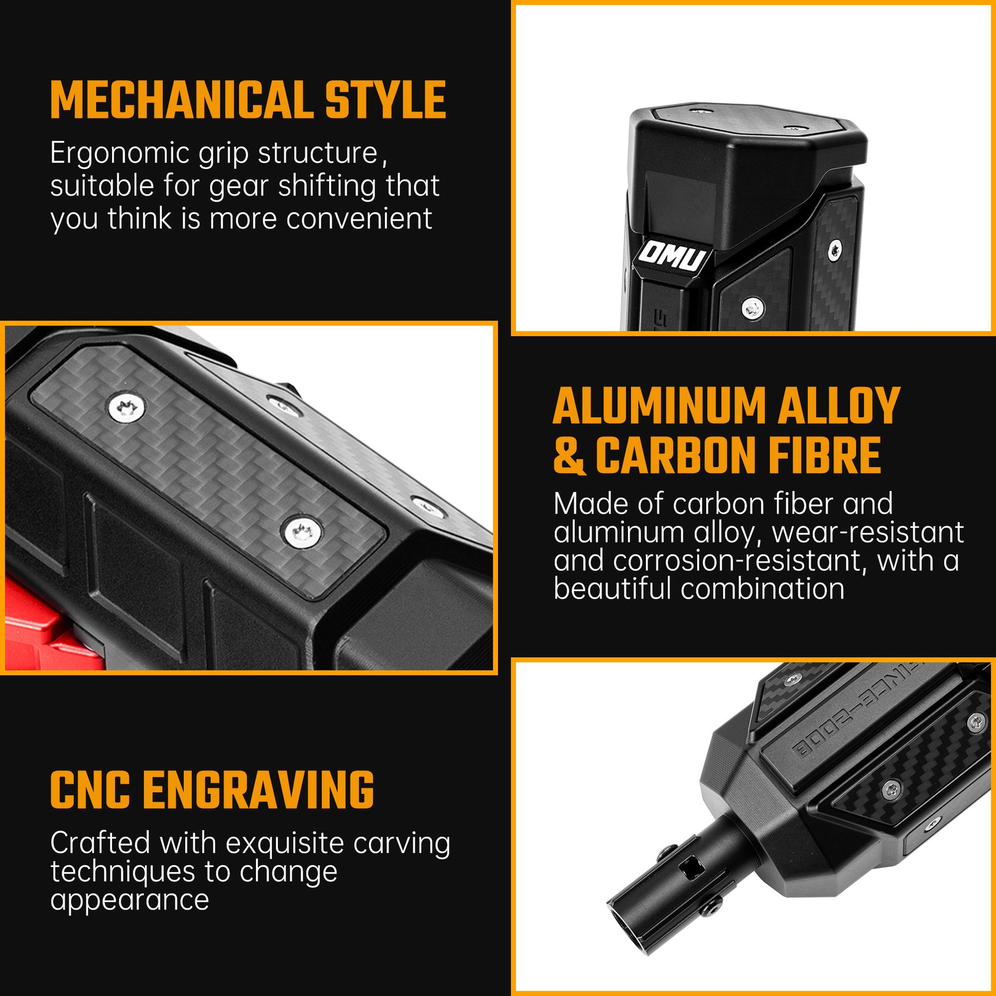 OMU Genesis Series Aluminum Alloy Gear Shif-t Knob  Automatic Transmission Shifter & Transfer Case Lever Handle Kit - Jeep Wrangler JL/JLU/4XE/Gladiator-JT 2018+ - 4X4 WAVERS