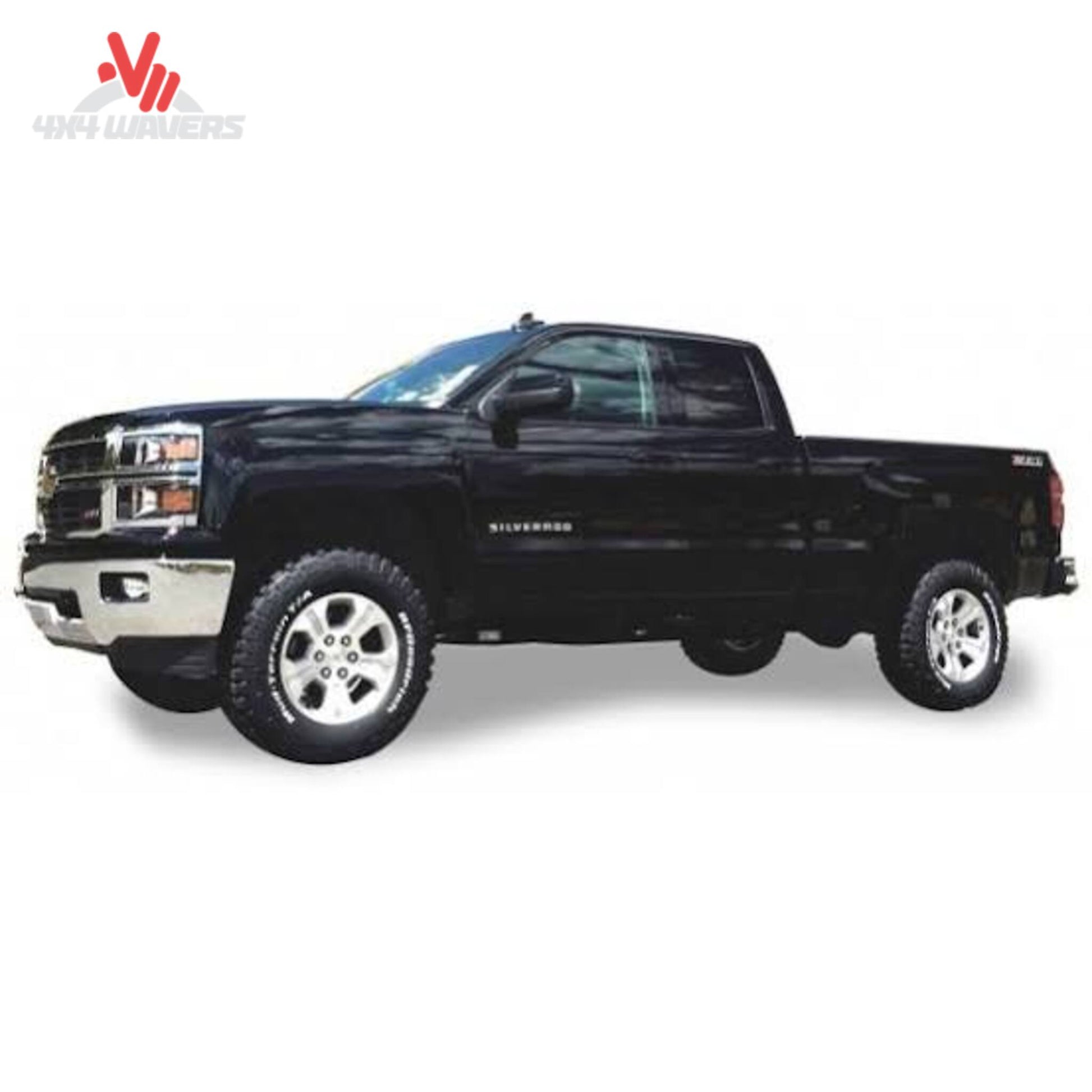 Side profile of 2014 Chevy Silverado 1500 with Daystar 2 inch body lift SKU PA10292