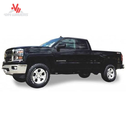 Side profile of 2014 Chevy Silverado 1500 with Daystar 2 inch body lift SKU PA10292