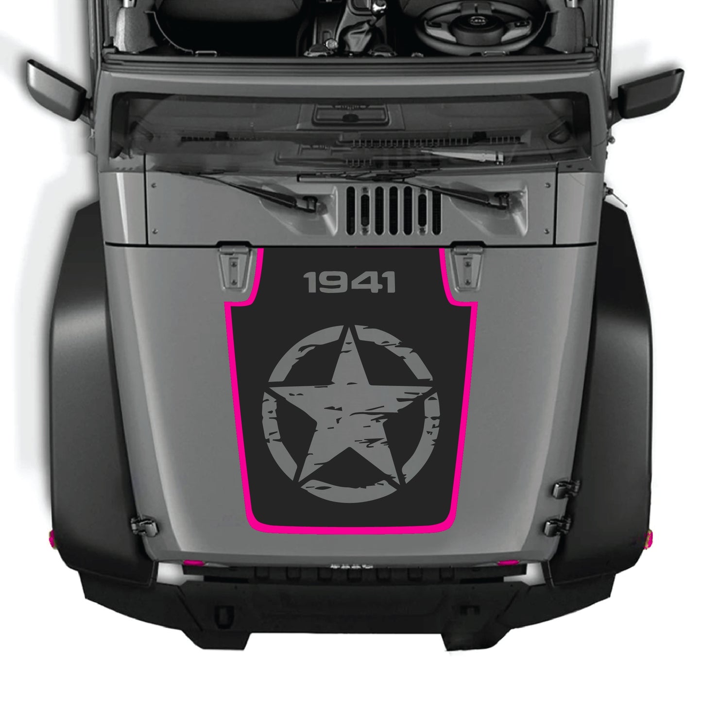 alt
Calcomanía de cofre para Jeep Wrangler JK JKU con kit gráfico de estrella completa en vinilo premium de CarCode, apto para modelos 2007-2018.