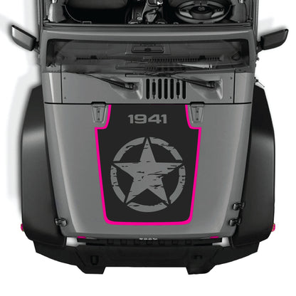 alt
Calcomanía de cofre para Jeep Wrangler JK JKU con kit gráfico de estrella completa en vinilo premium de CarCode, apto para modelos 2007-2018.