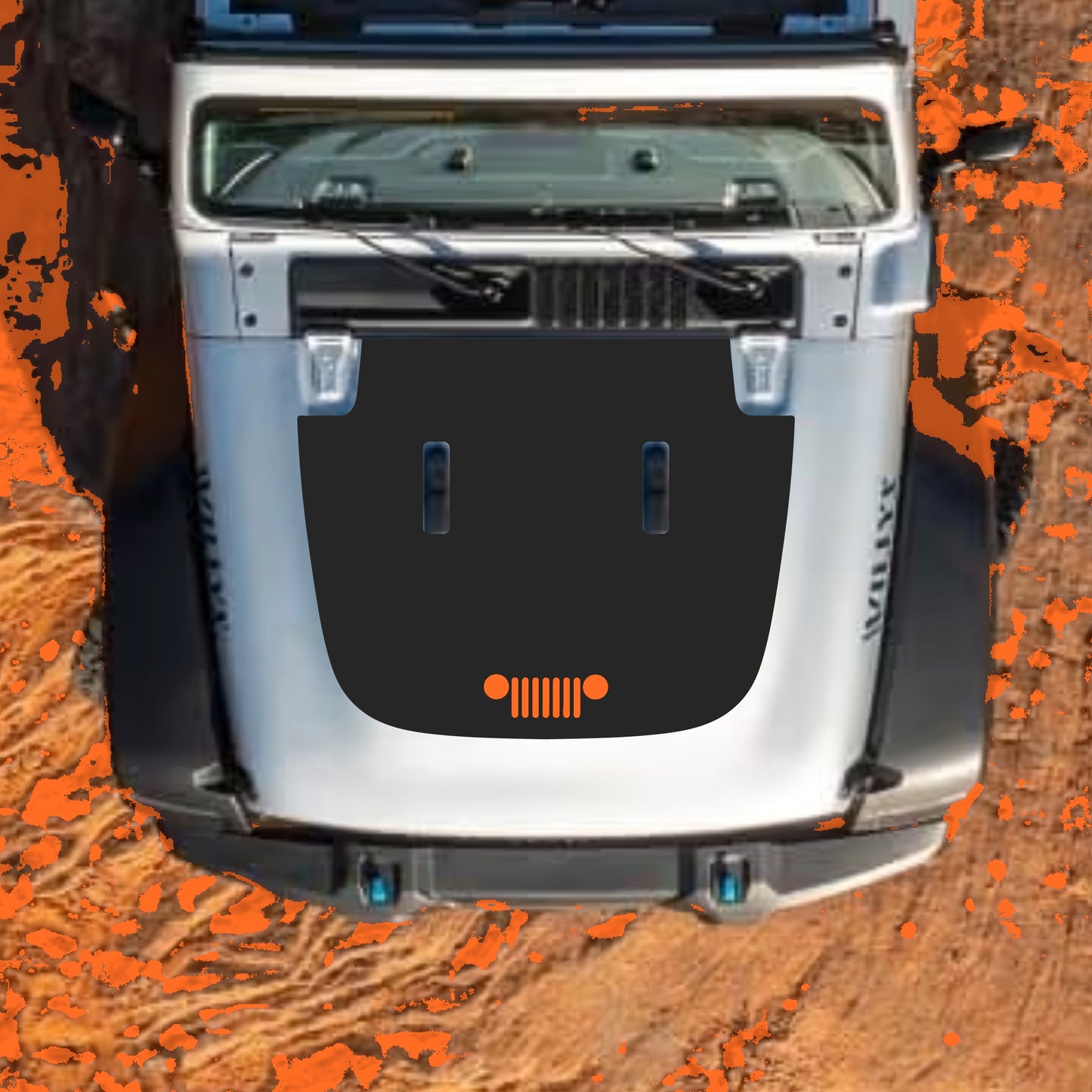 Hood Panel Decal/Sticker - Grill Graphic Decal Graphic Kit - For Jeep JL JLU Sahara 2018-2025 - Premium Vinyl