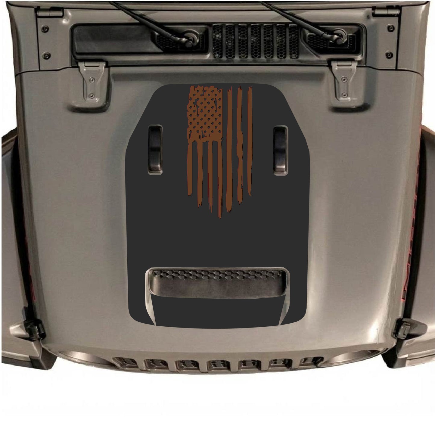 Hood Panel Decal/Sticker - America Flag Graphic Decal Graphic Kit - For Jeep JL JLU 392 2018 - Premium Vinyl